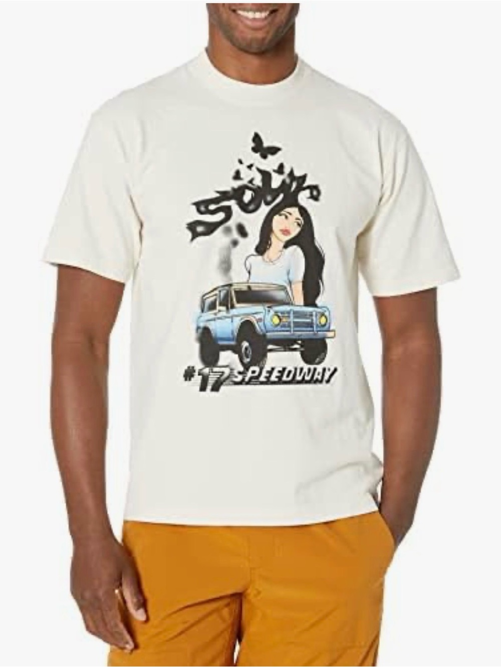 Olivia Rodrigo Unisex-Adult Sour Merch 17 Speedway Airbrushed TeeT-Shirt Small